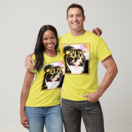 Camiseta Foto Hilariante de um Gato Engraçado. Compre agora