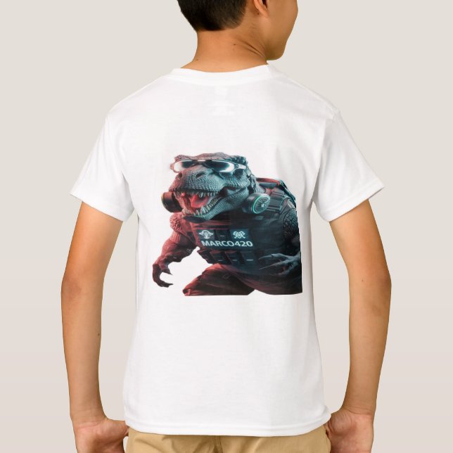 Camiseta Foto impressionante de um T-Rex ameaçador, vitrine (Verso)