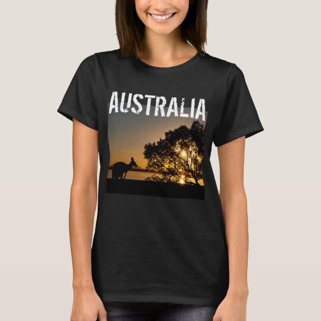 Camiseta Foto Kangaroo Sunset na Austrália (Frente)