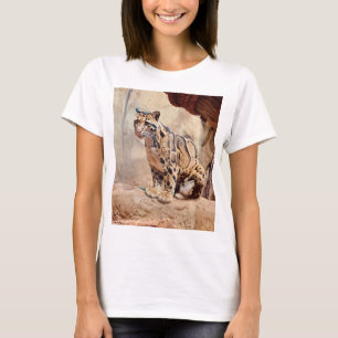 Camiseta foto-leopardo nublada natureza vida selvagem exóti