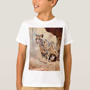 Camiseta foto-leopardo nublada natureza vida selvagem exóti