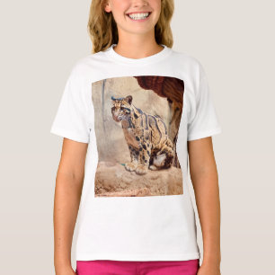 Camiseta foto-leopardo nublada natureza vida selvagem exóti