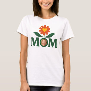 Camiseta Foto Mãe Flor Coração