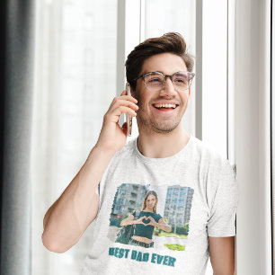 Camiseta Foto Maiúscula Melhor Pai de Todos os Tempos