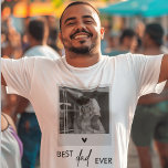 Camiseta Foto minimalista do melhor Pai<br><div class="desc">Celebre o melhor pai de sempre com a camiseta minimalista dos fotógrafos! Este design moderno e na moda apresenta a mensagem sincera "Melhor Pai Nunca" junto com um espaço personalizável para sua foto favorita, criando uma camiseta personalizada que é confortável e significativa. Perfeito para Dia de os pais, aniversários, ou...</div>