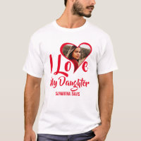 Camiseta Foto Moderna Eu Amo Minha Filha | Coração