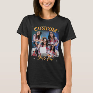 Camiseta Foto Múltipla Personalizada, Retro Vintage Bootleg