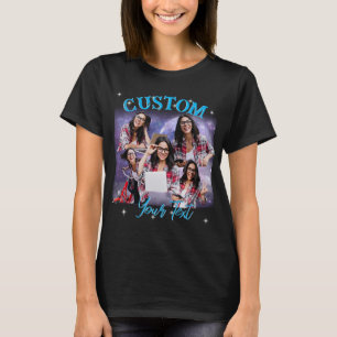 Camiseta Foto Múltipla Personalizada, Retro Vintage Bootleg