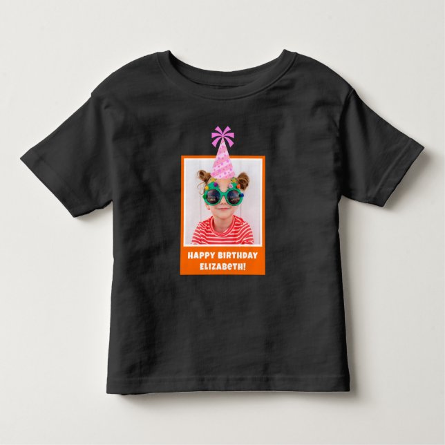 Camiseta Foto para crianças personalizadas Parabéns com cha (Frente)