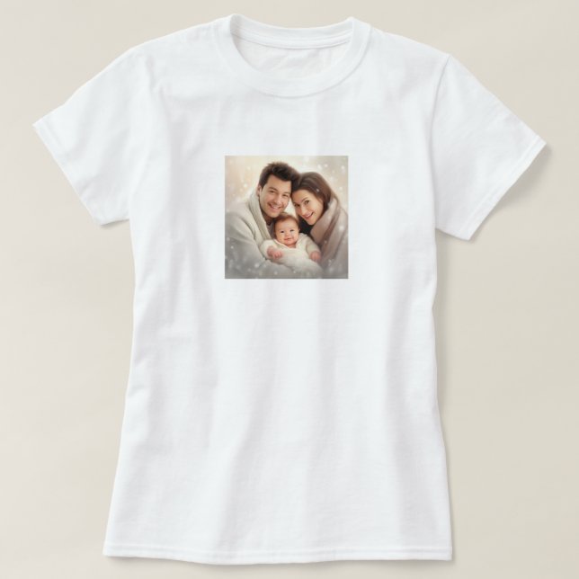 Camiseta Foto personalizada (Adicionar sua própria foto e/o (Frente do Design)