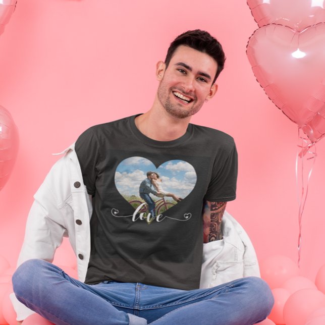 Camiseta Foto Personalizada com Letra de Amor em Forma de C (Criador carregado)