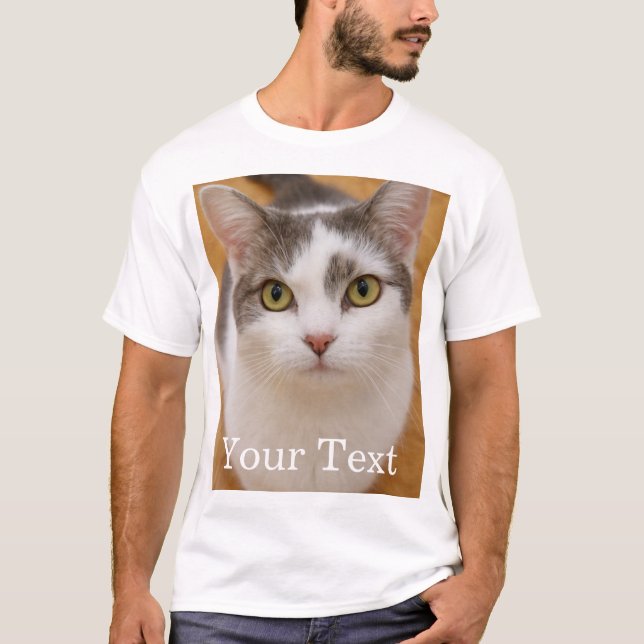 Camiseta Foto Personalizada com Texto Personalizado  (Frente)