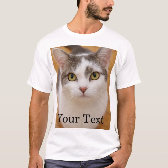 Camiseta Foto Personalizada com Texto Personalizado  (Frente)