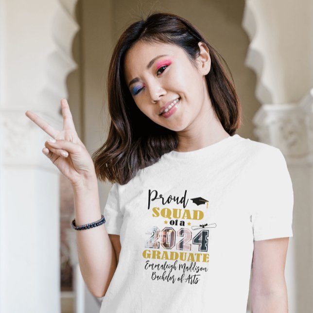 Camiseta Foto Personalizada da Equipe Orgulhosa Graduado 20 (Criador carregado)