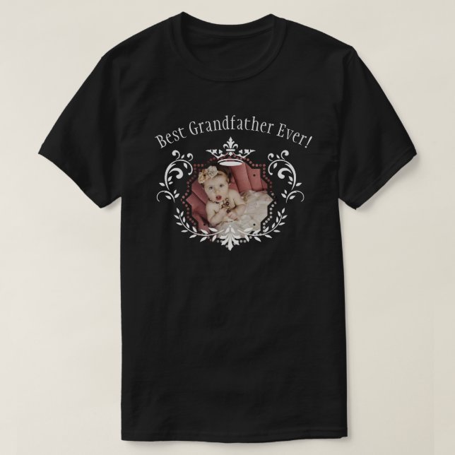 Camiseta Foto personalizada da melhor família do avô (Frente do Design)