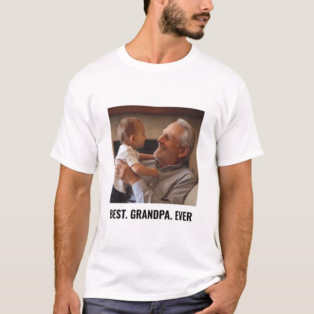 Camiseta Foto Personalizada Da Melhor Vovô Alguma Vez (Frente)