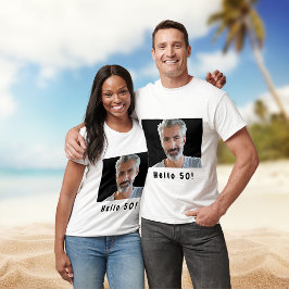 Camiseta Foto personalizada de 50 anos saudação 50 homens c