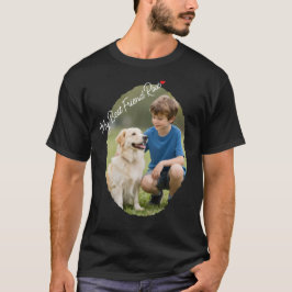 Camiseta  Foto Personalizada de Amigo Cachorro Pai Preto 