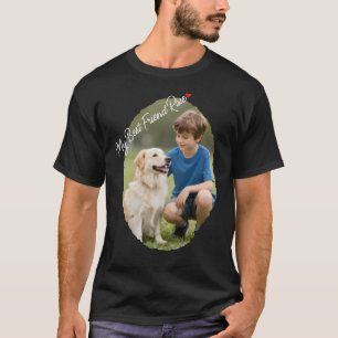 Camiseta Foto Personalizada de Amigo Cachorro Pai Preto