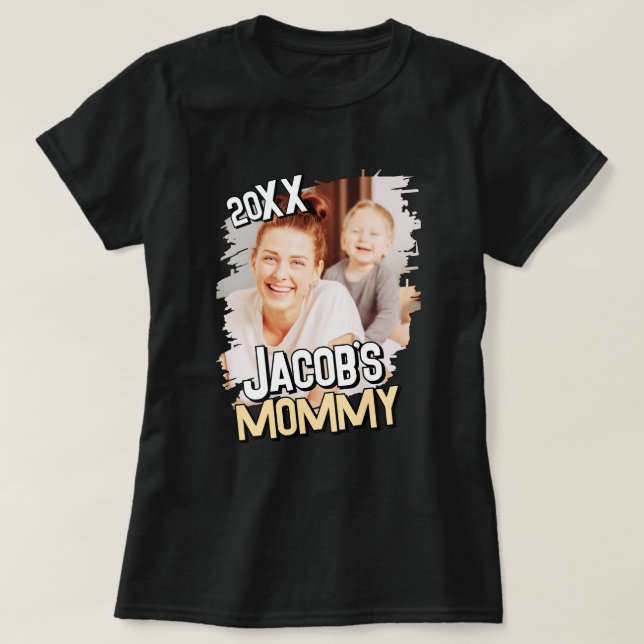 Camiseta Foto personalizada de bebê do Moderno Grunge Simpl (Frente do Design)