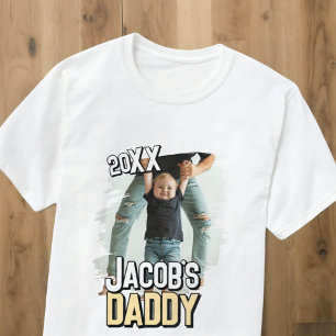Camiseta Foto personalizada de bebê do pai Moderno Grunge S