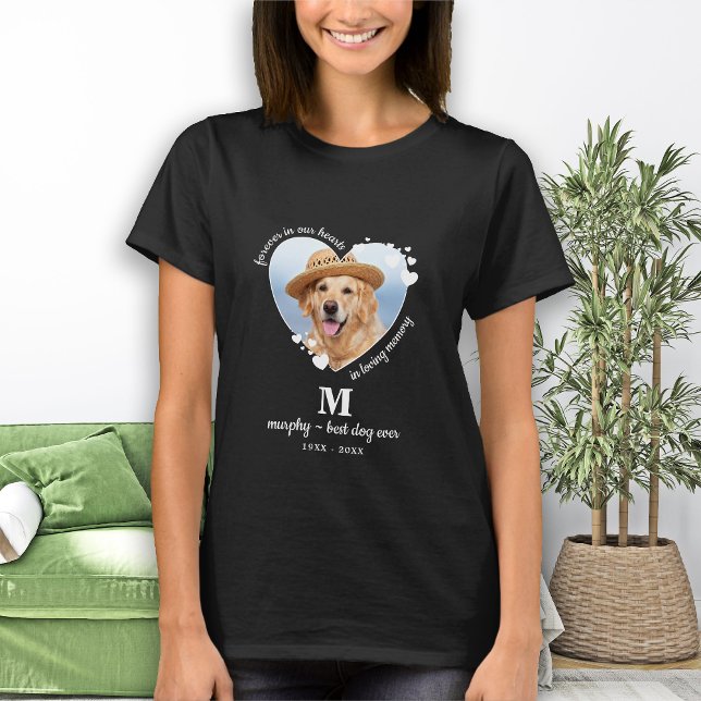 Camiseta Foto Personalizada De Cão De Coração Pet Memorial (Criador carregado)