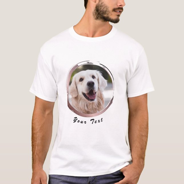 Camiseta Foto personalizada de cão do quadro RoseGold (Frente)
