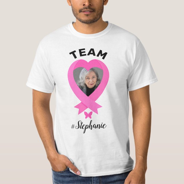 Camiseta Foto personalizada de conscientização do Cancer de (Frente)