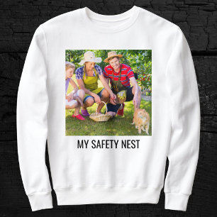 Camiseta Foto Personalizada de Família Gata Mãe Preto e Bra