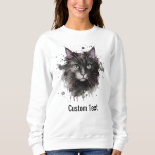 Camiseta Foto Personalizada de Gato Preto e Branco Mãe em A