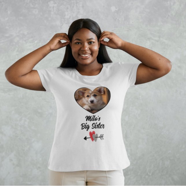 Camiseta Foto personalizada de irmã mais velha do cão (Criador carregado)