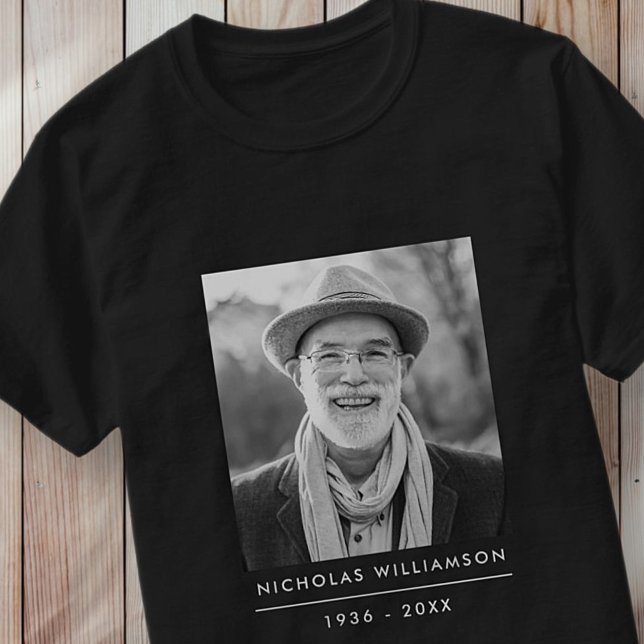 Camiseta Foto Personalizada de Memória Simples Moderna (Criador carregado)