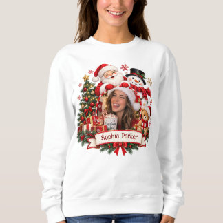 Camiseta Foto Personalizada de Natal Nome Papai Noel Boneco