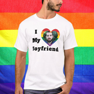 Camiseta Foto personalizada de orgulho gay LGBTQ que amo me