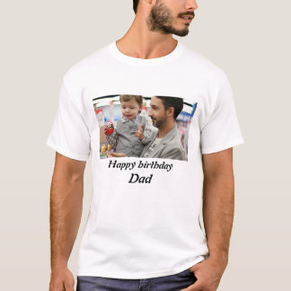 Camiseta Foto personalizada de Pai de feliz aniversário