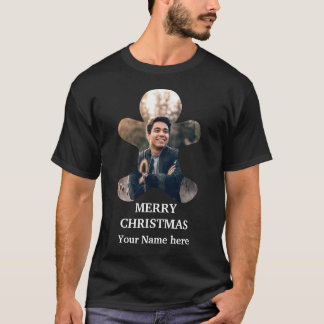 Camiseta Foto personalizada de pão de Natal moderno T-Sh