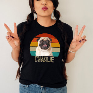 Camiseta Foto Personalizada De Pet De Retro Personalizado D