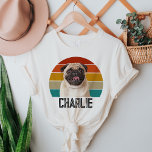 Camiseta Foto Personalizada De Pet Do Cão De Vintagem Perso<br><div class="desc">Celebre seu amor pelo seu amigo peludo com nossa Camisa Personalizada de Foto Retro Pet Foto Triblend do Cão Vintage! Esta na moda e camisa confortável é perfeita para qualquer amante de animais de estimação, combinando um design de pôr do sol retrô com a foto personalizada do seu animal de...</div>
