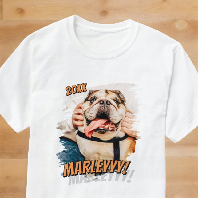 Camiseta Foto personalizada de Pet simples Legal de Grunge  (Criador carregado)