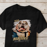 Camiseta Foto personalizada de Pet simples Legal de Grunge<br><div class="desc">Este design simples e clássico é composto por tipografia serif e adiciona uma foto personalizada do seu animal de estimação.</div>