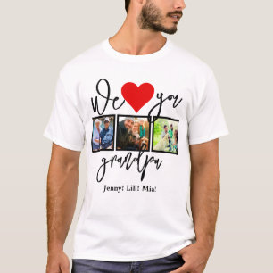 Camiseta Foto personalizada de script moderno   Nós Te Amo 
