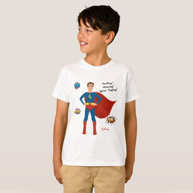 Camiseta Foto personalizada de super-herói (Frente Completa)