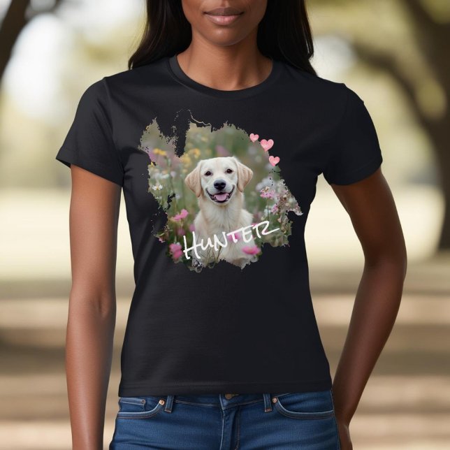 Camiseta Foto personalizada do animal (Personalize with your pet's photo and name! Perfect for dog lovers!)