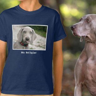 Camiseta Foto personalizada do cão Weimaraner e nome do cão