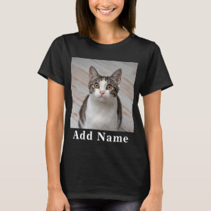Camiseta Foto personalizada do Cat Lover e nome preto perso