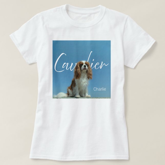 Camiseta Foto Personalizada do Cavalier King Charles Spanie (Frente do Design)