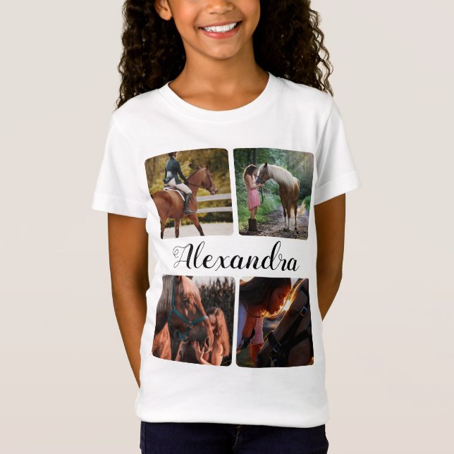 Camiseta Foto personalizada do Cavalo Equestre (Frente)