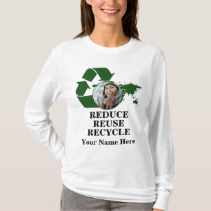 Camiseta Foto personalizada do dia da Terra que reduz a reu