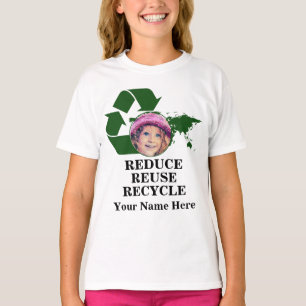 Camiseta Foto personalizada do dia da Terra que reduz a reu