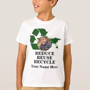 Camiseta Foto personalizada do dia da Terra que reduz a reu